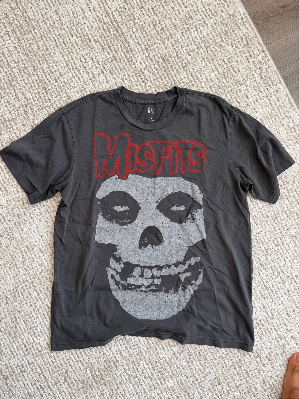 GAP Black Misfits Skull Graphic Tee with Red Logo